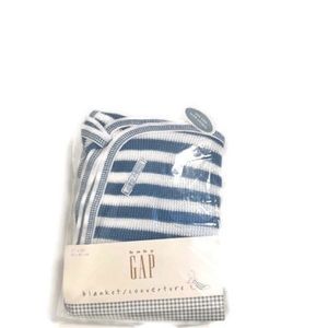 NWT 2/$40 Gap Kids baby blanket, 100% cotton, blue and white striped